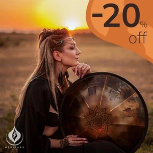 Steel Tongue Drum Meditara Classic - 53 cm /20.8 in, Handpan, Handmade Tank Drum - Picture 1 of 3