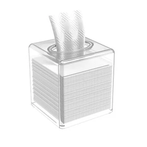 Clear Acrylic Tissue Box Square Dispenser for Bathroom Vanity Countertop - Picture 1 of 6