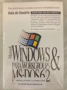 Portuguese Microsoft Windows for Workgroups 3.11 & MS-DOS 6.21 Diskettes Manual - Picture 1 of 3