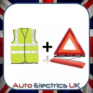 EU Emergency Reflective Warning Fordable Triangle Sign and Safery Vest - BARGAIN - Picture 1 of 1