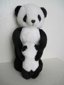14" PANDA MOTHER & BABY Plush Stuffed Animal - Imagen 1 de 2