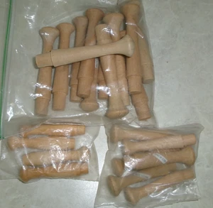 LOT 22 unfinished Wood Pegs Hooks 3.5 2.5" Shaker Style Hat Coat Towel Bag Craft - Picture 1 of 5
