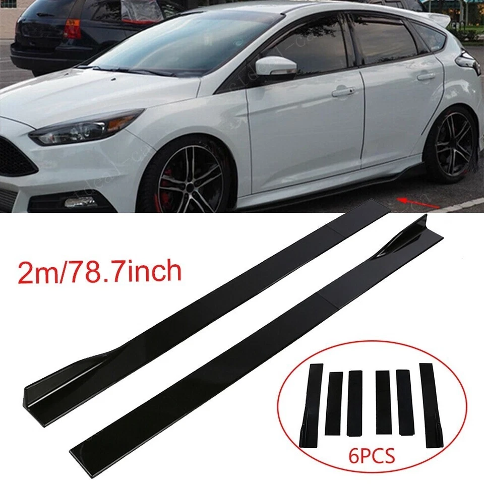 78.7'' Side Skirts Extensions Rocker Panel Lip Gloss Black For Ford Fusion Focus Foto 1 de 4