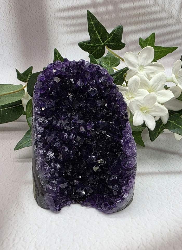 AAA Grade Natural Amethyst Geode Cluster, Polished Sides, Uruguay Deep Purple  - Image 1 of 4