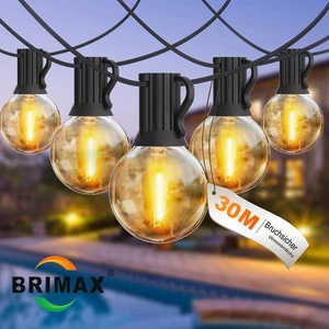 100FT Outdoor String Light 46+4 LED Bulbs Garden Decorative Lights Mains Powered - Picture 1 of 22