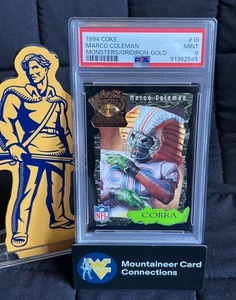 RARE Marco Coleman GOLD 1994 Coke Monsters of the Gridiron #18 - PSA 9 - No 10s - Bild 1 von 3