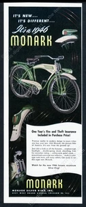 1946 Monark Silver King green white bike photo vintage print ad - Picture 1 of 1