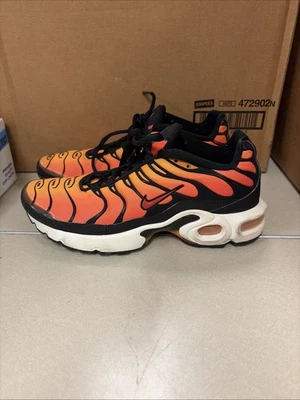 Nike Niños Air Max Plus (GS) Tenis Sunset Tiger 6y Negro Naranja Amarillo TN Air Foto 1 de 4