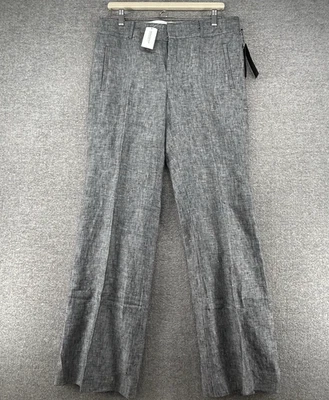 Banana Republic Martin Fit Dress Pants Women Size 10 Gray 100% Linen NEW - Image 1 of 4