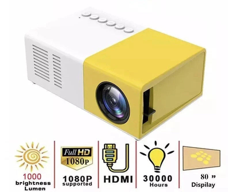1080p Full HD LED Portable Projector Home Theater Cinema for Ipad/iphone/android