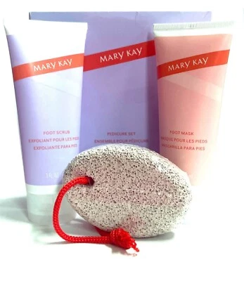 JUEGO DE PEDICURA MARY KAY ~ EXFOLIANTE PARA PIES, MÁSCARA PARA PIES Y PIEDRA PÓMEZ ~ NUEVO EN CAJA ~ ¡TAMAÑO COMPLETO! Foto 1 de 4