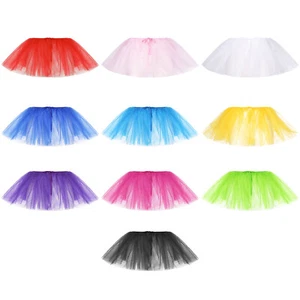 Kids Girls Costume Modern Dancewear Lace-up Skirt Training Dance Tulle Skirts - Picture 1 of 91