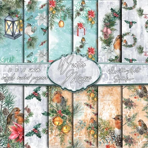 Winter magic, Christmas paper pads, Christmas Scrapbook paper , Xmas scrapbook - Picture 1 of 7