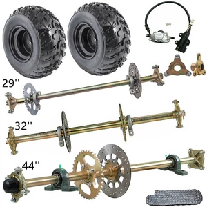 Zum Selbermachen Rebuild Go Kart 29""/32""/44"" Hinterachse Live Achs Kit Räder Bremsbaugruppe Chian - Bild 1 von 46
