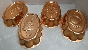 Vtg Oval Copper Molds - Complete Seasonal Set - Jello, Bundt Cake, Wall Decor - Picture 1 of 11