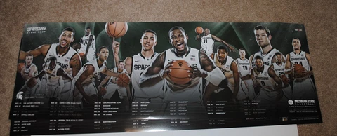 2014-15 Michigan State Spartans mens basketball schedule poster IZZO FINAL FOUR Cover