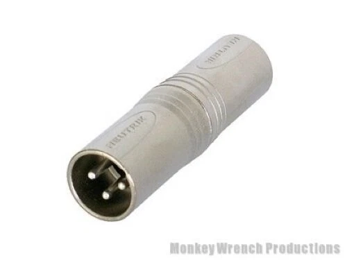 Neutrik NA3MM 3-Pin XLR Male to 3-Pin XLR Male Gender Adapter - Image 1 of 1