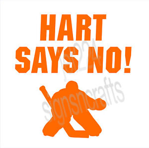 Philadelphia Flyers STICKER DECAL Carter Hart Say No! goalie, jersey