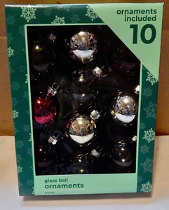 Adornos de árbol de Navidad bola de vidrio 1 1/2” redondo 10ea multicolor nuevo en caja 271 L - Imagen 1 de 4