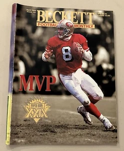 Tarjeta de fútbol americano Beckett mensual • abril 1995 🏈 Joe Montana 🏈 Errict Rhett 🏈 - Imagen 1 de 2