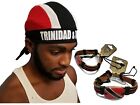 Trinidad Tobago Flag Bracelet Wrist Leather Soca W/ Trinidadian Durag Bandana 