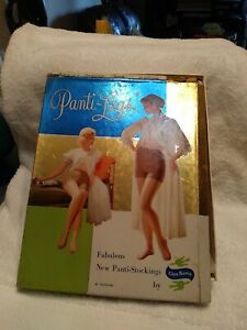  Pair Panti Legs Glen Raven Nylon Stockings Sexy USA White Hose Panty Lingerie