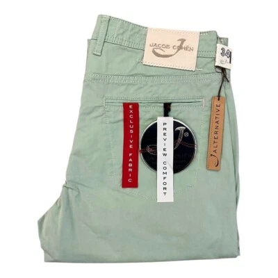 Jacob Cohen Preview Comfort PW606 Men's Chino Pants Jeans Mint Green New - Image 1 of 4