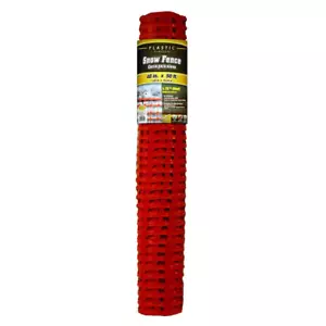 4 Ft. X 50 Ft. Orange Plastic Snow Fence, Durable and Weather-Resistant - Picture 1 of 11