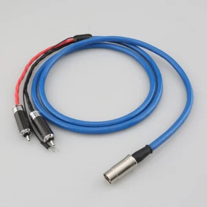 OFC Audio Silver Plated 5DIN Male to RCA Phono Tonearm Cable with U Ground Wire - Picture 1 of 8