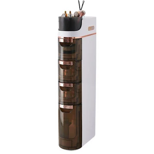 4 Tiers Slim Bathroom Storage Cabinet Narrow Organizer with Toilet Paper Holder- - Picture 1 of 11