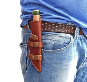 Handgefertigtes Messer mit feststehender Klinge Lederscheide vertikal Scout Carry - Bild 1 von 2