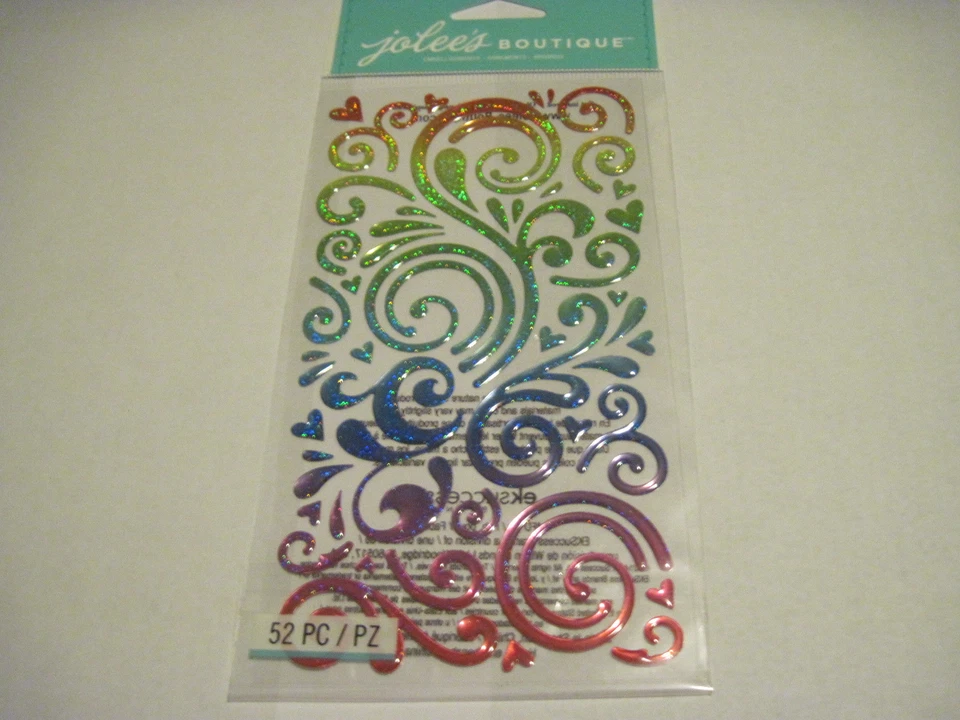 Adesivos para artesanato Jolee's Rainbow Swirls epóxi inchado brilhante colorido - Imagem 1 de 1