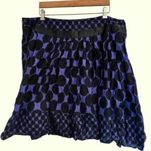 Cato Purple Black Polka Dot Lined Short Skirt Rockabilly New Wave Punk 22W - Picture 1 of 9