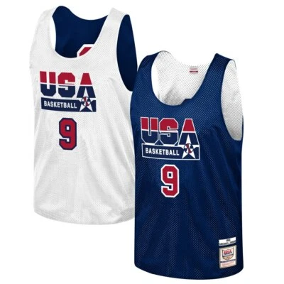 Camiseta deportiva de práctica de baloncesto Mitchell & Ness Michael Jordan #9 1992 Dream Team EE. UU. Foto 1 de 4