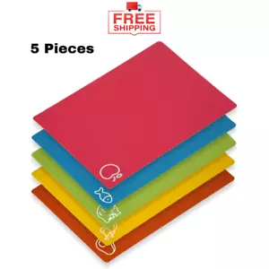 5 Piece Flexible Cutting Boards BPA-Free Non-Slip for Kitchen & Food Preperation - Picture 1 of 6