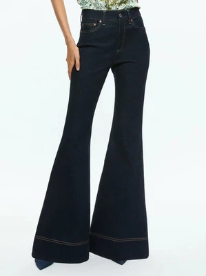 Alice + Olivia High-Rise Bell Jeans MSRP $330 - Image 1 of 4