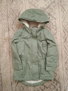 Gap Kids Girls XS Size 4/5 Green/ Faux Sherpa Linned Utility Jacket - Picture 1 of 4
