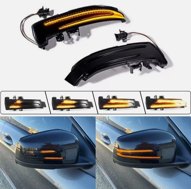 For Mercedes Benz C E S CLA CLS GLK LED Side Mirror Turn Signal Light Sequential - Image 1 of 4