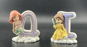 Precious Moments Disney Ariel Belle Princesa Estatuillas Letras “A” “I” Juego de 2 - Imagen 1 de 11