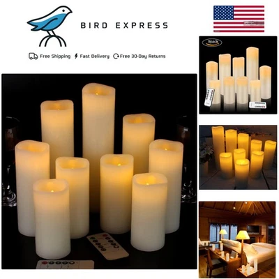 Safe and Stylish Flameless Candles - Remote Operated Ivory Pillars 4''-9'' - Image 1 of 4