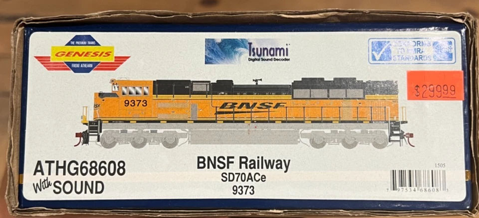 Athearn BNSF Railway SD70ACe RD# 9373 ATHG68608 w/ SOUND Tsunami - Image 1 of 1
