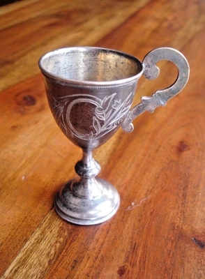 Copa de Plata Imperio Ruso 84 Grabada Floral Foto 1 de 4