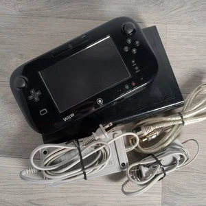 Nintendo Wii U Deluxe 32GB Black Console w/ Gamepad WUP-101 Cords - Picture 1 of 10
