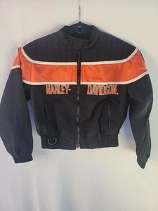 Harley Davidson Kids Biker Motorcycle Windbreaker Outdoor Embroidery Size Small - Picture 1 of 16