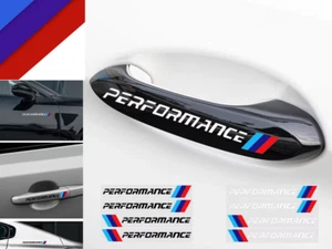 SET 4 ADESIVI PORTA MANIGLIA BMW PERFORMANCE DECALCOMANIA COVER EMBLEMA KIT LOGO - Imagen 1 de 2