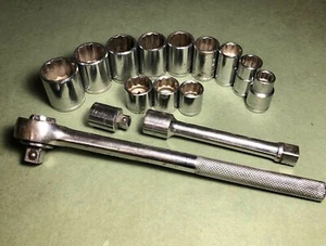 VTG Allenite | 1/2" Drive 15 Piece CR-MO Ratchet Set | 12 Point Sockets | Japan - Picture 1 of 12