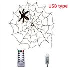 Halloween Spider Web Lights 8 Lighting Modes LED Warm Light Halloween Decor GFL