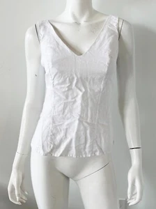 Luciana Quiroga Sleeveless Linen Top White Size XS - Picture 1 of 4