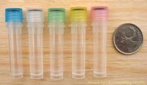25pcs Nano Geocache Containers (O-ring, Plastic Bison Tubes, Cap Color Choice) - Picture 1 of 16