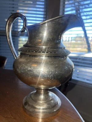 Moneda antigua jarra de plata mercante y armadores, Nantucket, c 1838 Foto 1 de 4